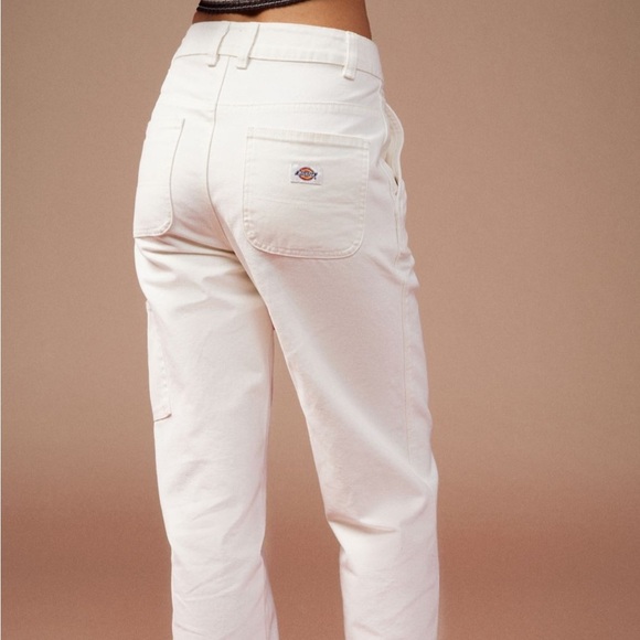 NWT Urban Outfitters Dickies White Carpenter Cargo Straight Leg Pants Women - Picture 5 of 7